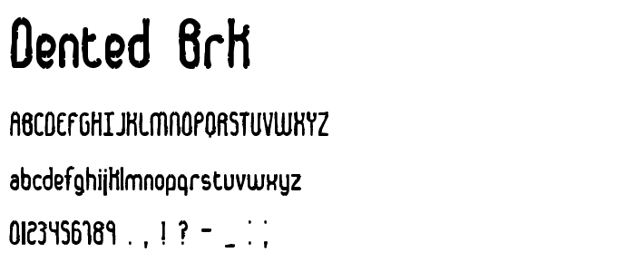 Dented BRK font